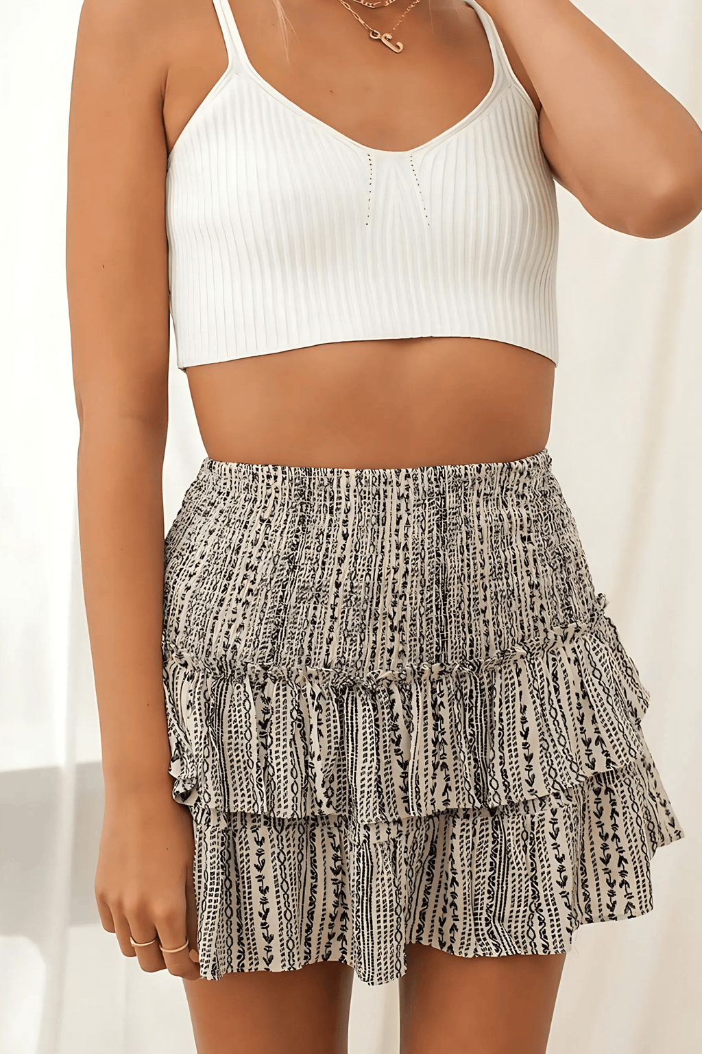Bersh | Women's Layered Mini Skirt – Feminine Tiered Look & Lightweight Design