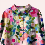 Women’s Floral Print Blouse – Wild-Bloom Motif, Romantic Verve
