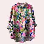 Women’s Floral Print Blouse – Wild-Bloom Motif, Romantic Verve