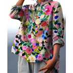 Women’s Floral Print Blouse – Wild-Bloom Motif, Romantic Verve