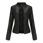 Solis | Women's Jacket | Stand Collar Zipper Pockets Black