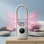 Bladeless Tower Fan for Desk – Quiet White