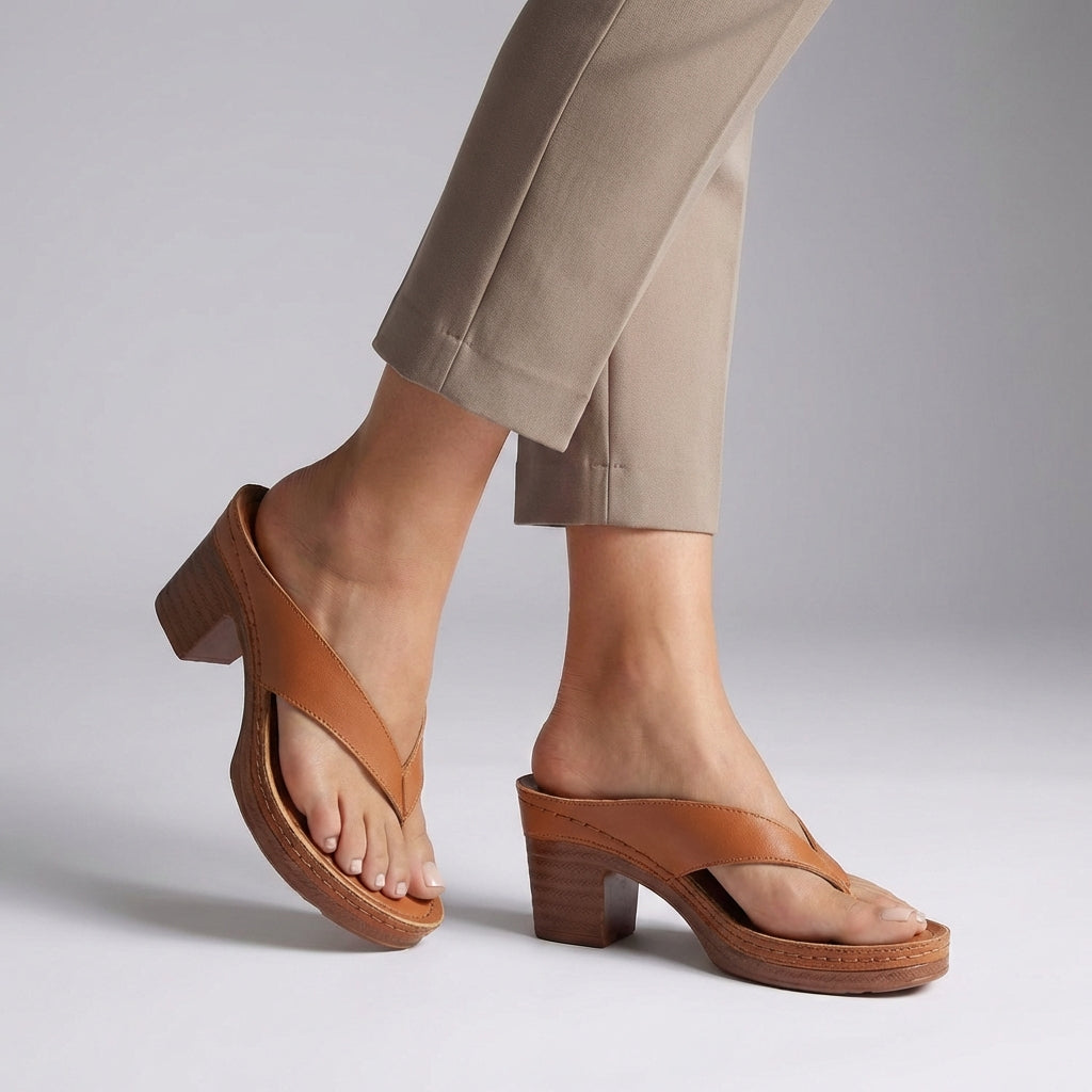 Block Heel Thong Sandals with Platform Sole for Effortless Elegance 1