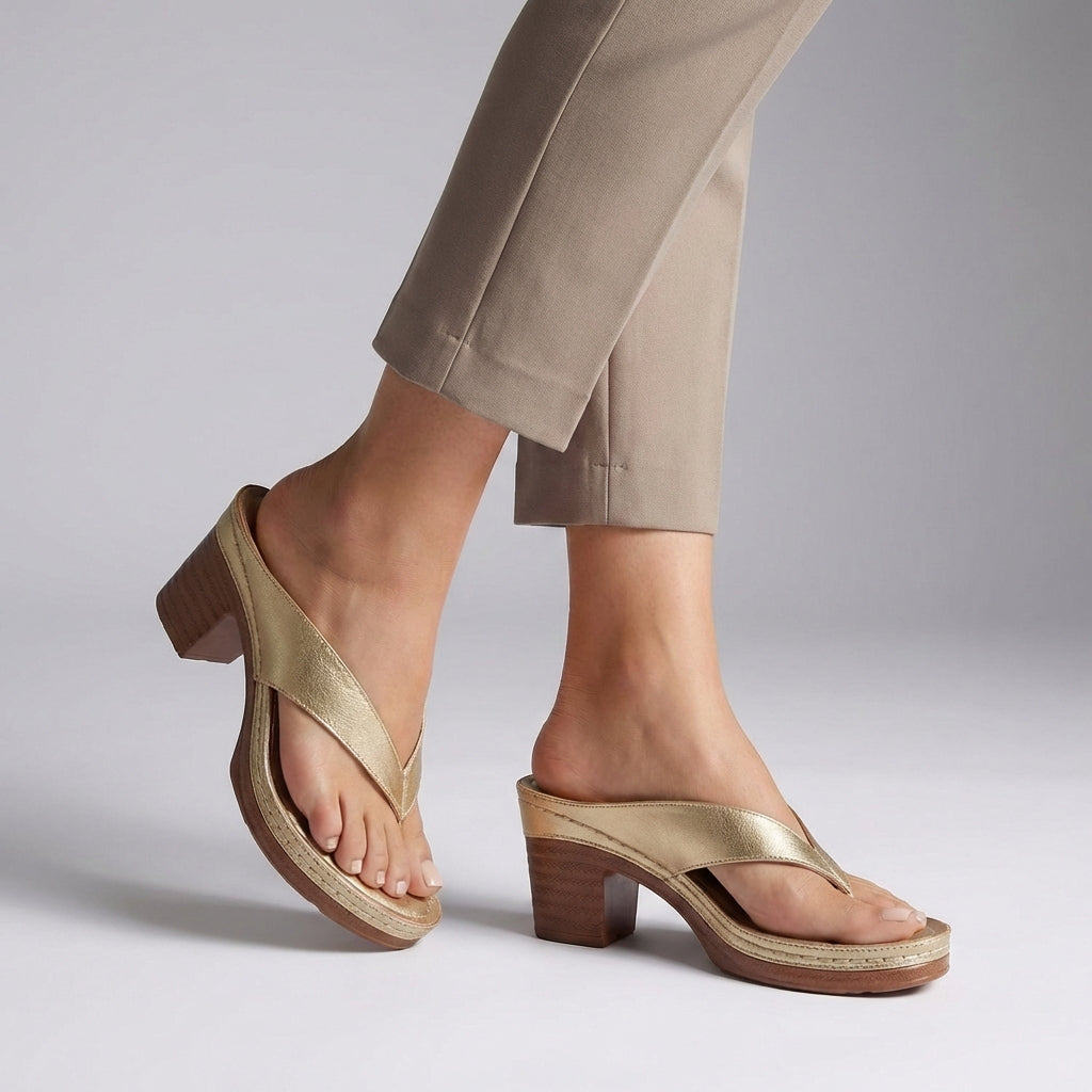 Block Heel Thong Sandals with Platform Sole for Effortless Elegance 2