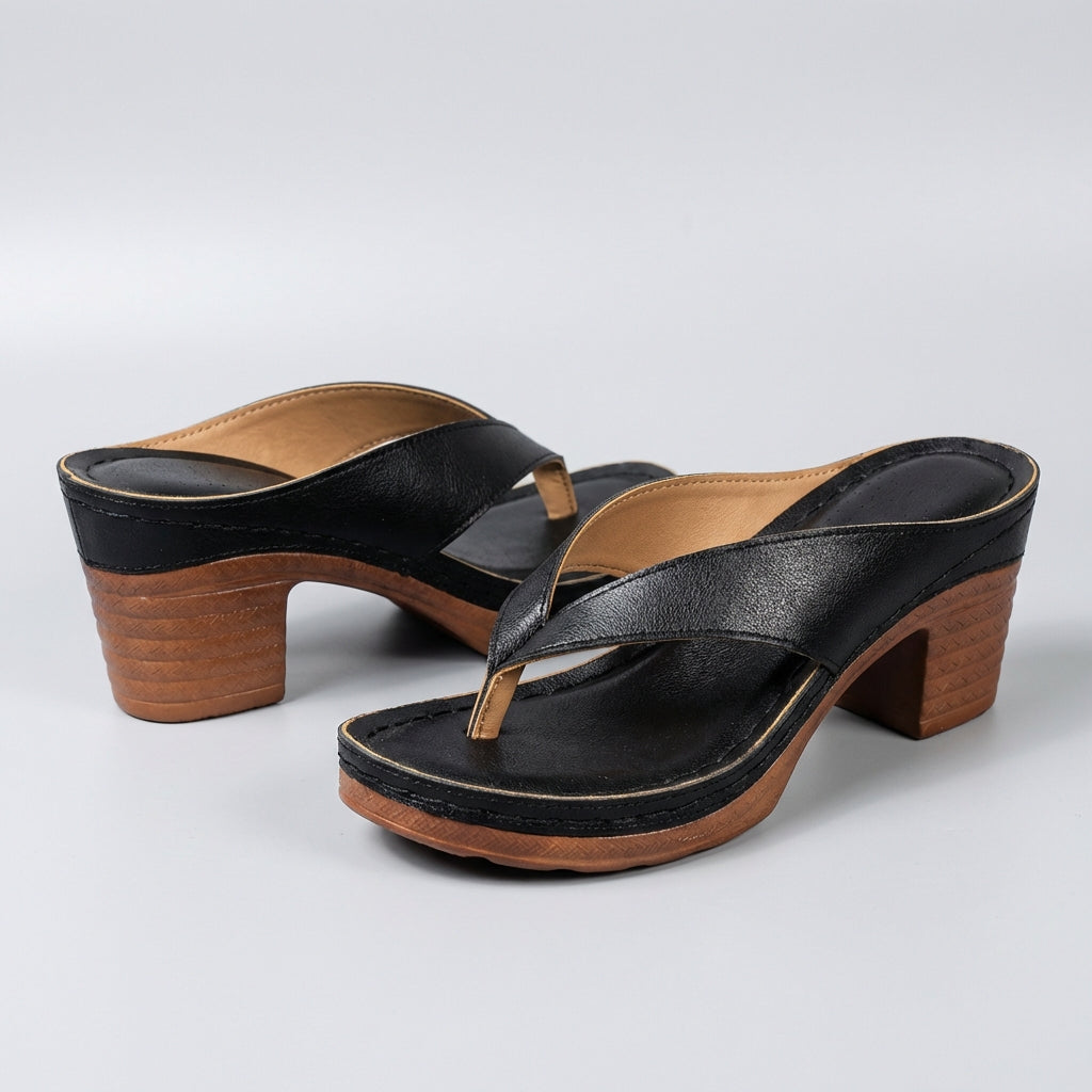 Block Heel Thong Sandals with Platform Sole for Effortless Elegance 4