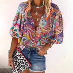 Floral Blouse Women | Button Closure & Comfortable Half Sleeves Pink
