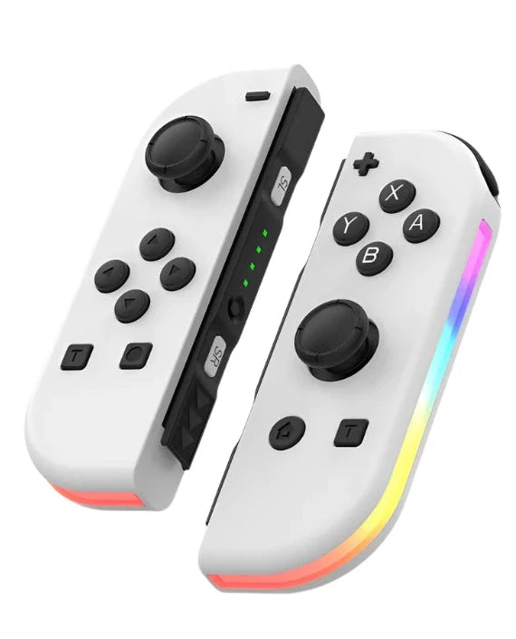 Bluetooth Joystick For Nintendo Switch Unique Colors Wireless LED Handle White