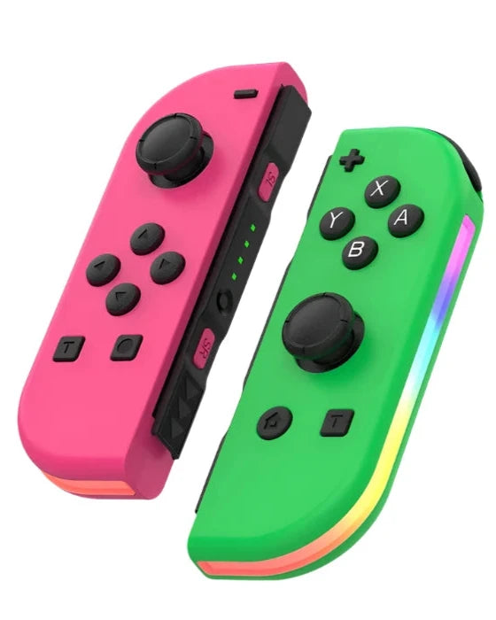 Bluetooth Joystick For Nintendo Switch Unique Colors Wireless LED Handle Green Red
