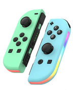 Bluetooth Joystick For Nintendo Switch Unique Colors Wireless LED Handle Green Blue