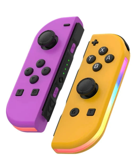 Bluetooth Joystick For Nintendo Switch Unique Colors Wireless LED Handle Pink Orange