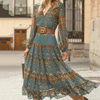 Soul | Bohemian Tiered Maxi Dress with Intricate Print – Effortless Summer Wanderlust Brown