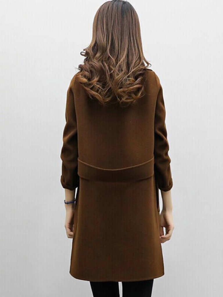 Zahara | Women's Elegant Coat - Classic Wool Blend Longline Overcoat & Tailored Trench