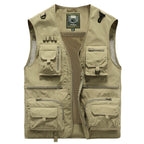 Breathable, lightweight summer vest with plenty of storage space khaki