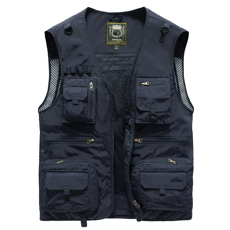 Breathable, lightweight summer vest with plenty of storage space dark blue