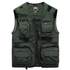 Breathable, lightweight summer vest with plenty of storage space army green