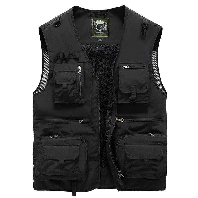 Breathable, lightweight summer vest with plenty of storage space black