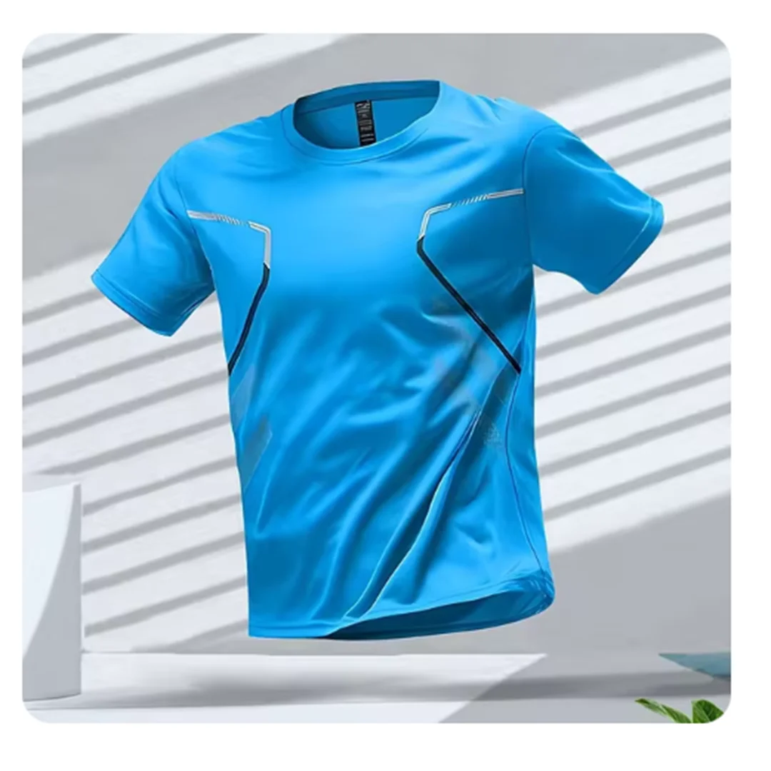Breathable men's sports T-shirt for fitness, running and training – ideal for active men blue