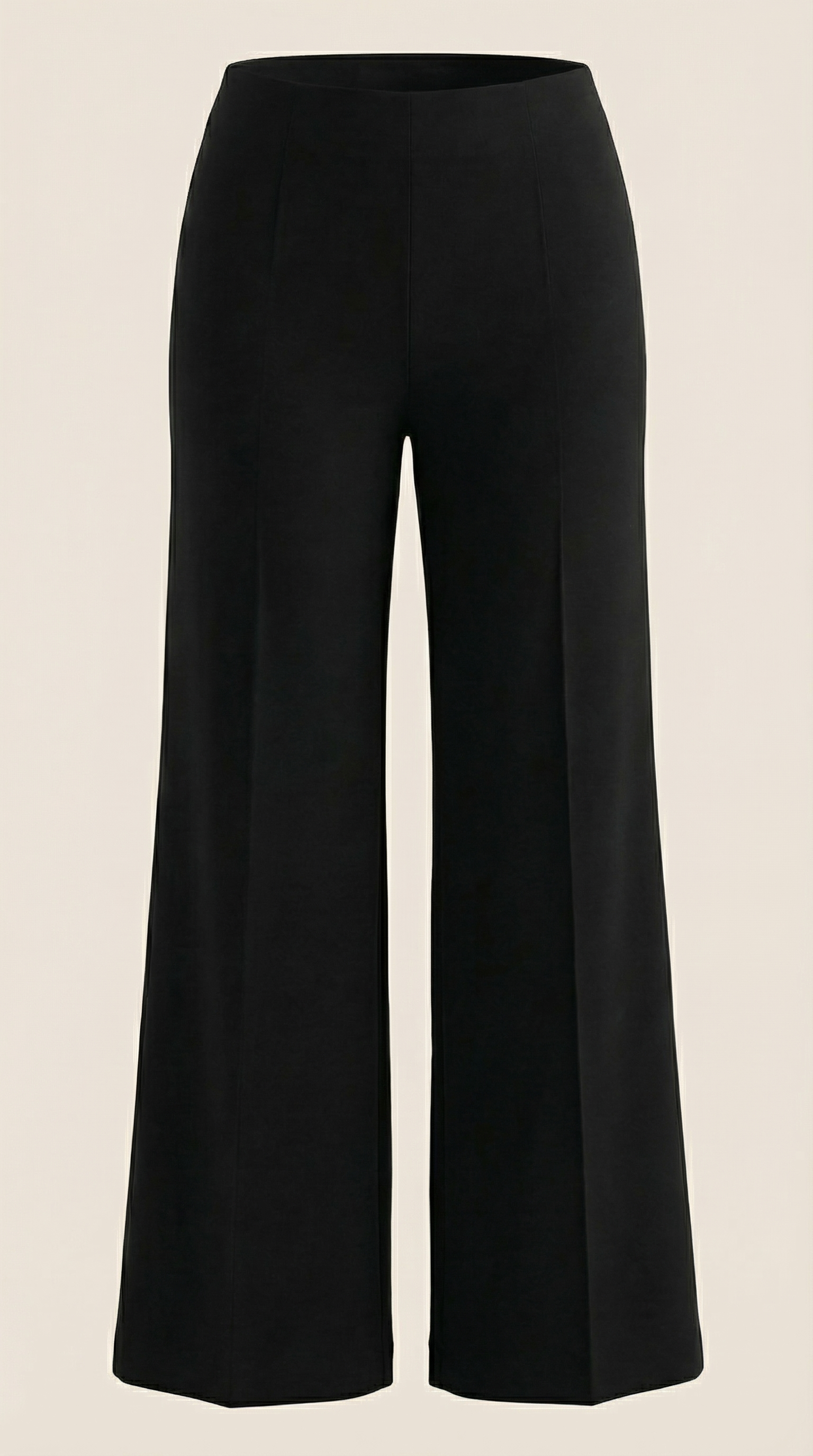 Women's White Mid-Waist Baggy Trousers – Relaxed Wide-Leg Fit & Soft Cotton