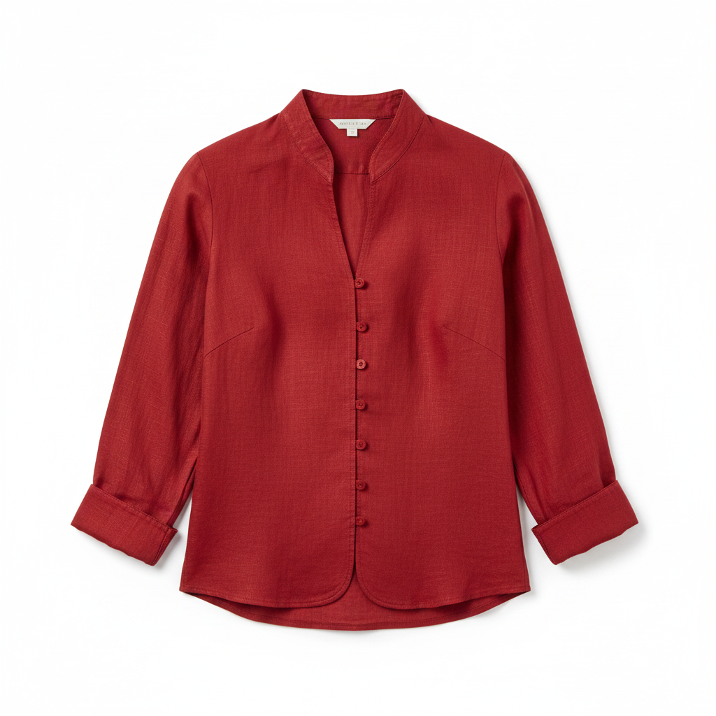 Women’s Vintage Long-Sleeved Blouse – Intricate Pintuck Detailing & Timeless Coastal Charm