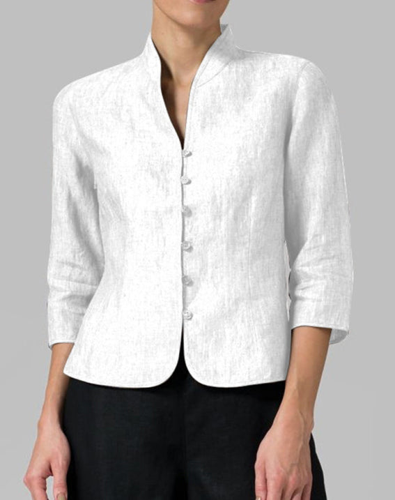 Women’s Vintage Long-Sleeved Blouse – Intricate Pintuck Detailing & Timeless Coastal Charm white
