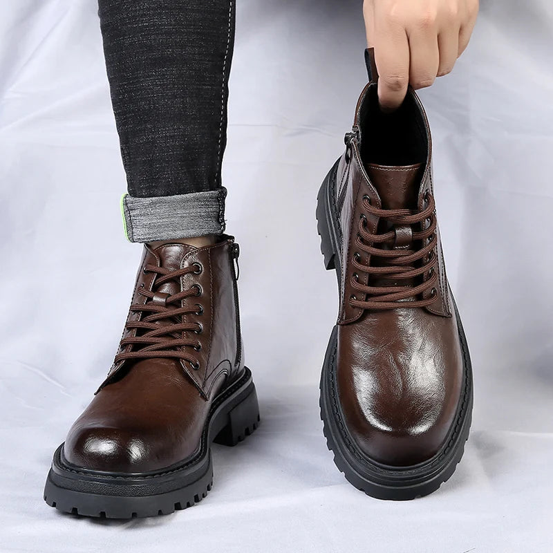Burman | Men's Genuine Leather Boots – Waterproof Chelsea Boot & Tailored Ankle Silhouette Brown