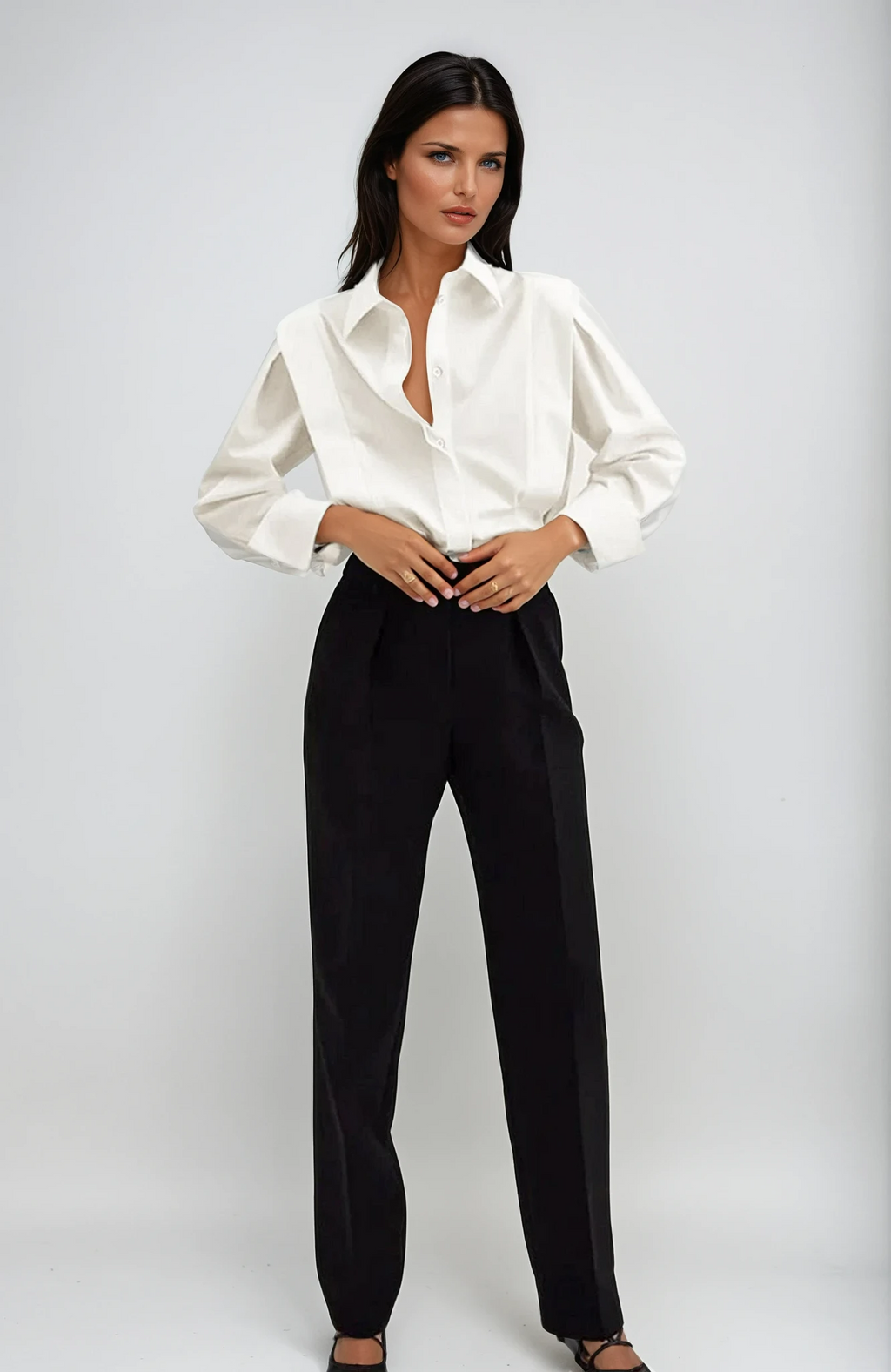 Solene | Button Down Square Shirt – Chic Artisan Grace & Refined Slimming Silhouette