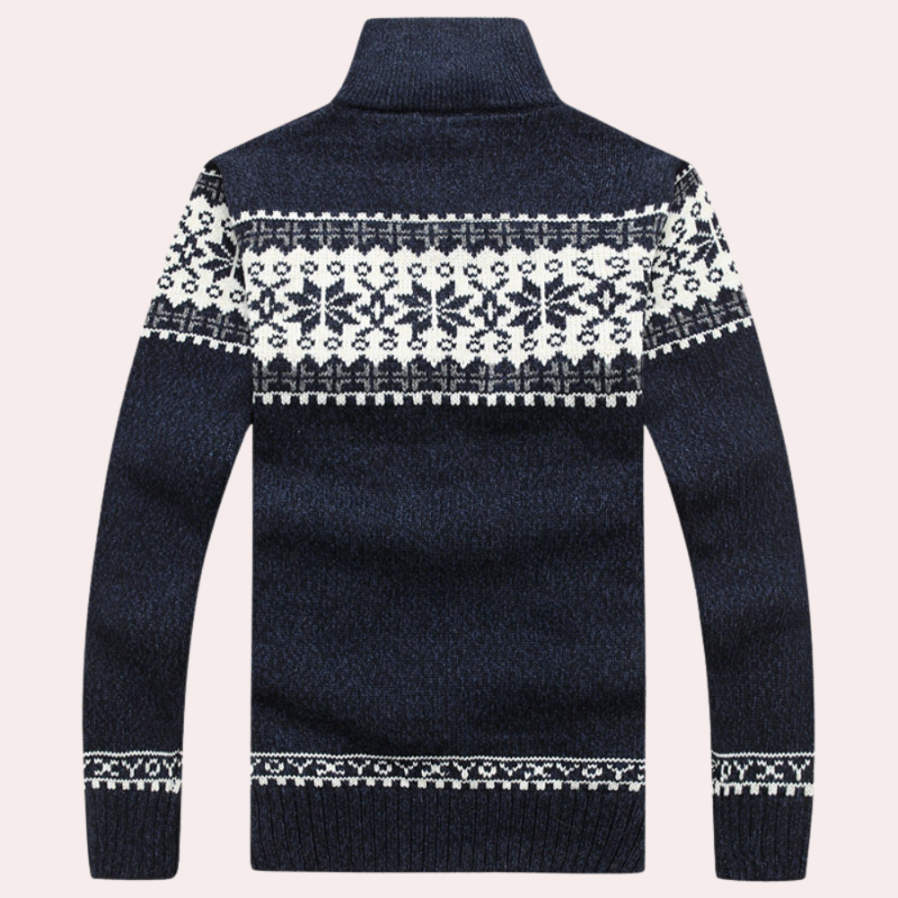 Calico | Men’s Cardigan with Full Zip and Pattern