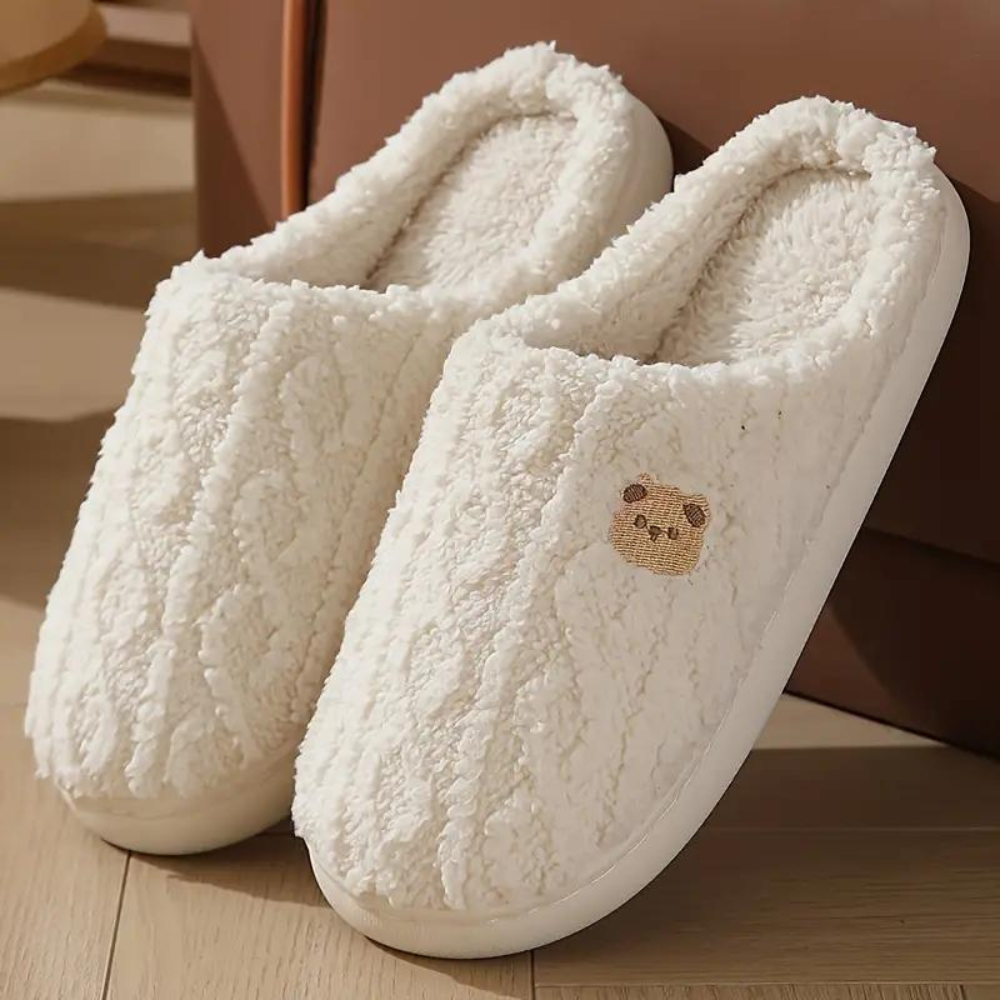 Tasana | Luxury Winter Slippers for Women with Ultimate Comfort and Soft Sole White