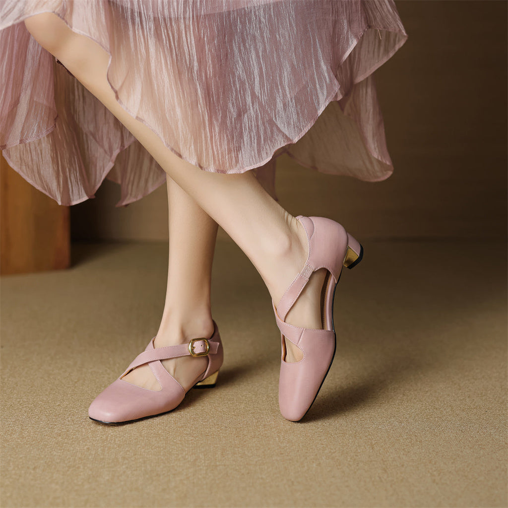 Cavra | Genuine Leather Cross-Strap Heels – Luxury Designer Stiletto Heel & Slimming Strappy Silhouette