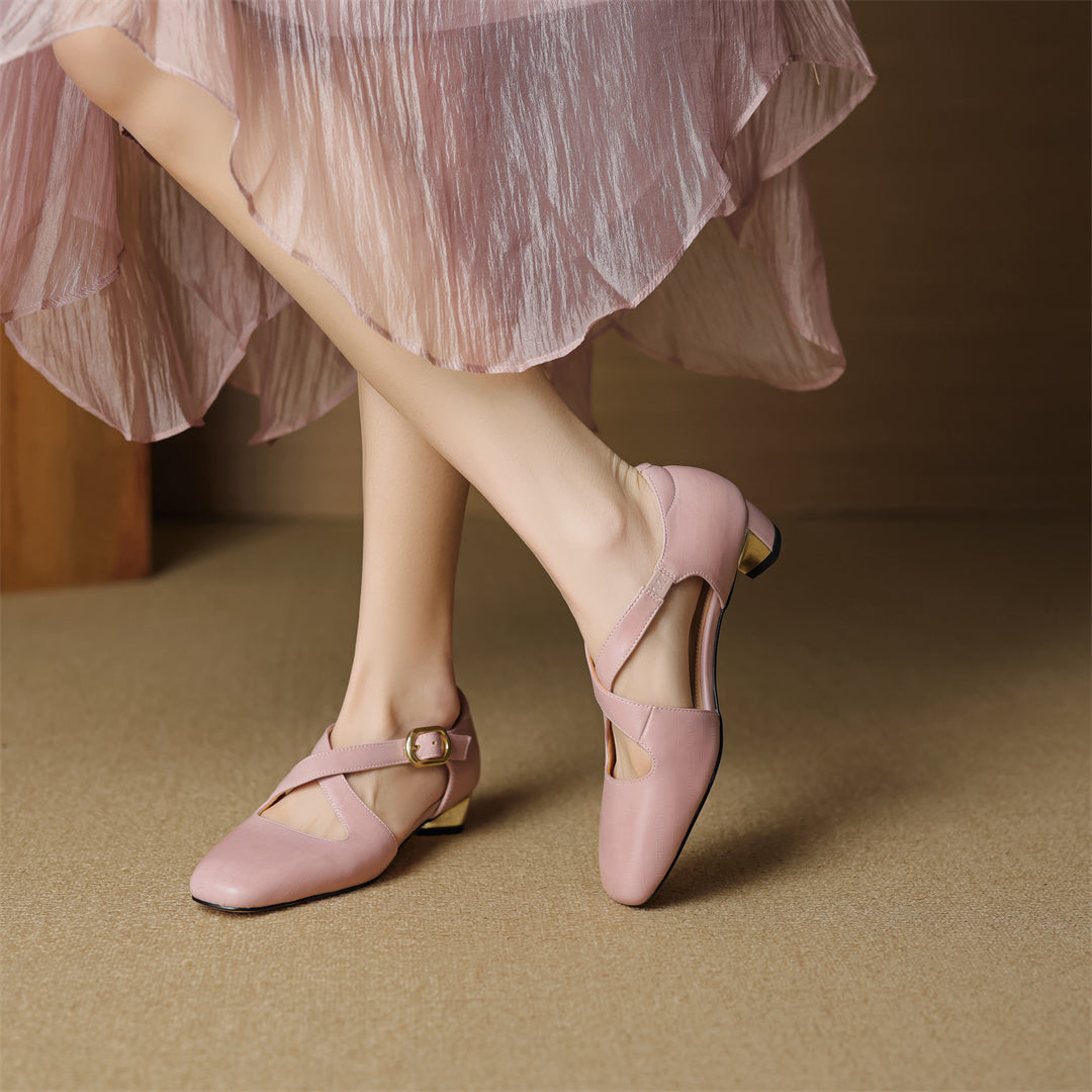 Cavra | Genuine Leather Cross-Strap Heels – Luxury Designer Stiletto Heel & Slimming Strappy Silhouette