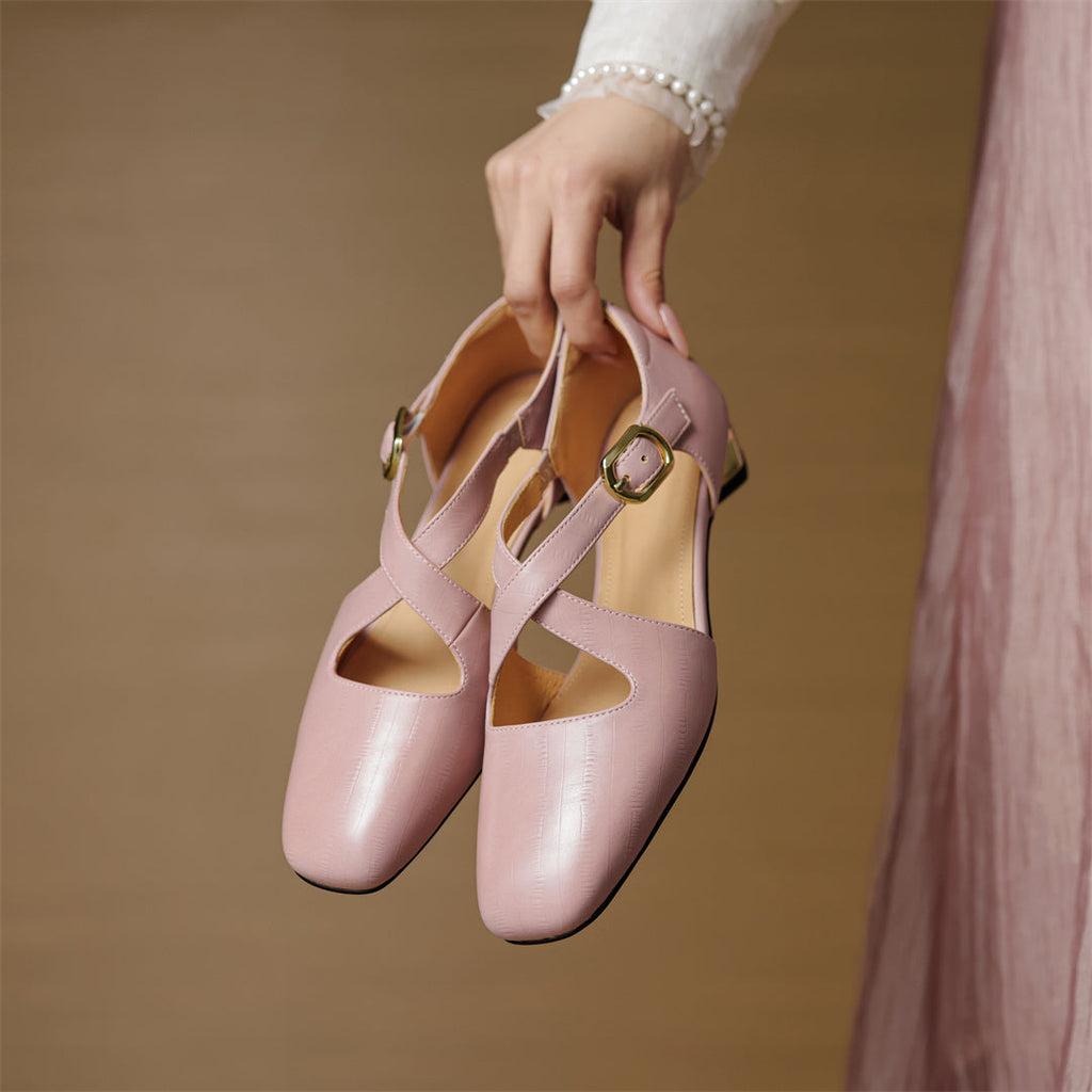 Cavra | Genuine Leather Cross-Strap Heels – Luxury Designer Stiletto Heel & Slimming Strappy Silhouette
