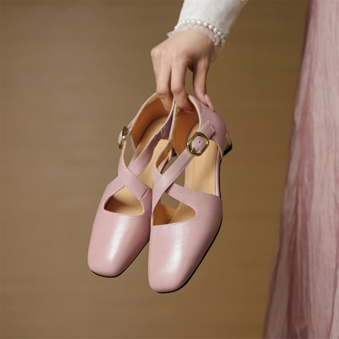 Cavra | Genuine Leather Cross-Strap Heels – Luxury Designer Stiletto Heel & Slimming Strappy Silhouette