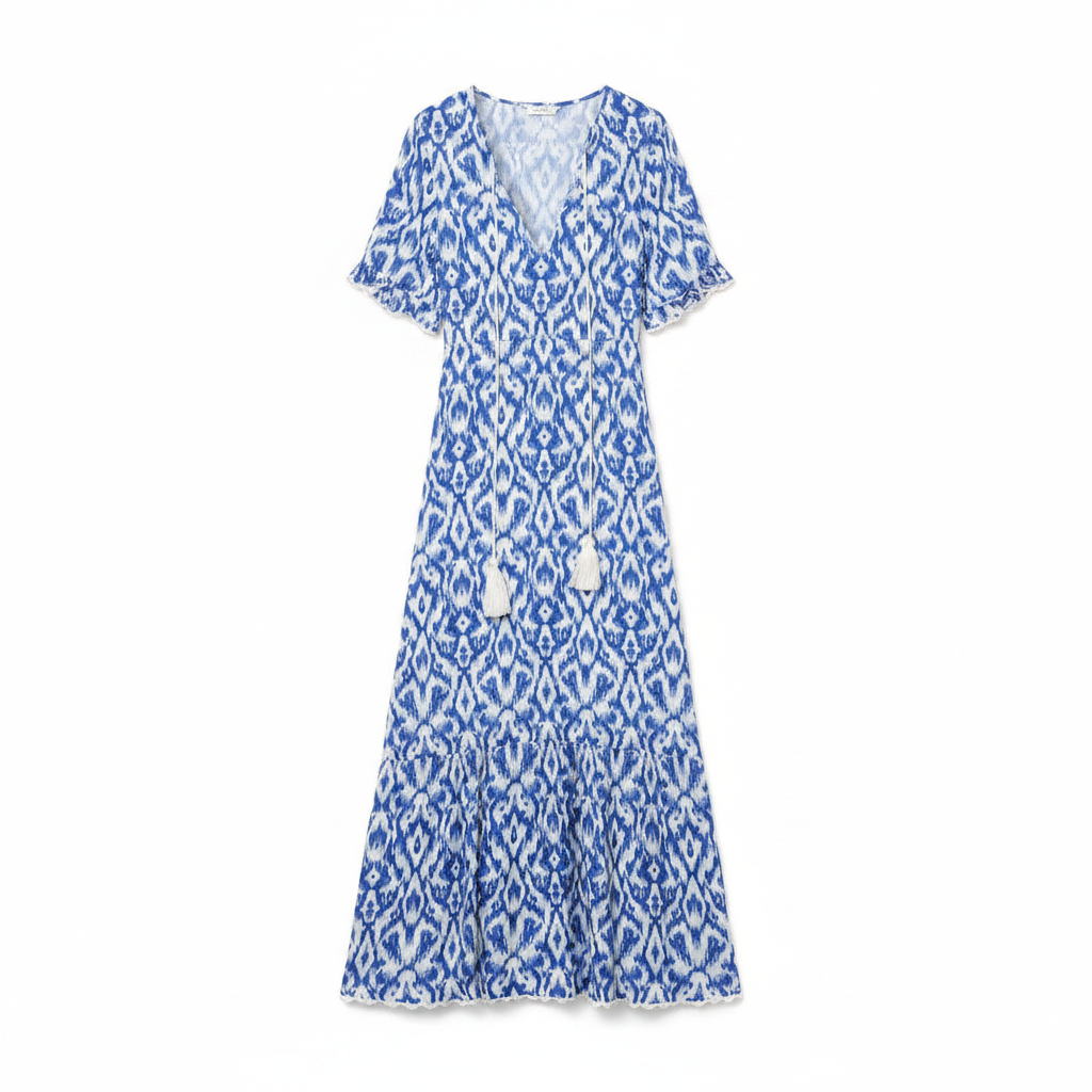 Māyā | Women’s Boho Magic Covering Dress – Ethereal Architectural Layering & Refined Artisan Fluidity