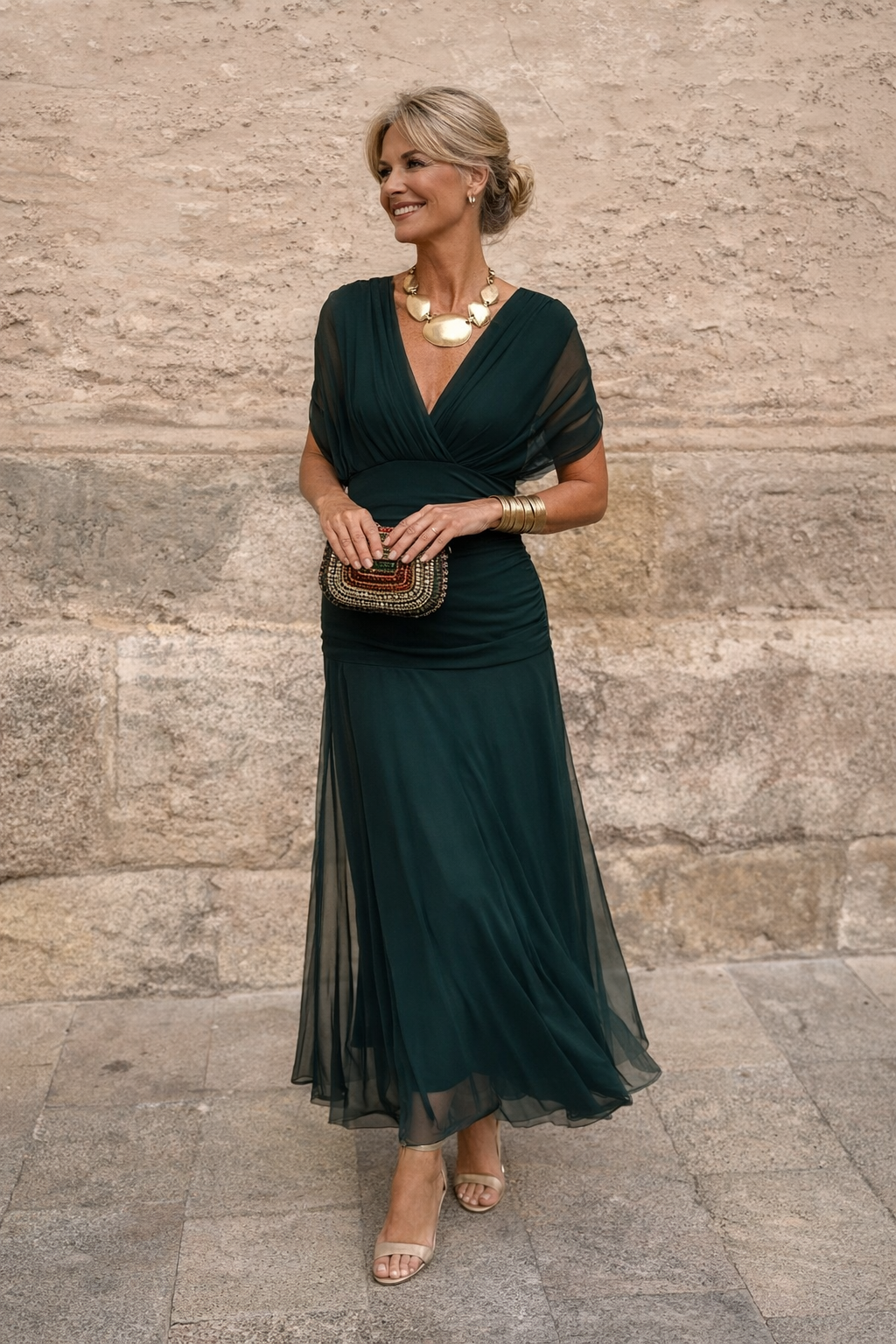 Luna | Elegant Maxi Dress for Parties with V-Neck
