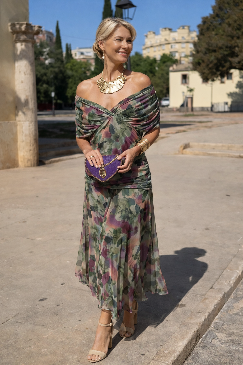 Luna | Elegant Maxi Dress for Parties with V-Neck