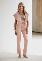 Women’s Modern Jumpsuit – Golden Ratio Tailoring, Architectural Flow & Gilded Modernity