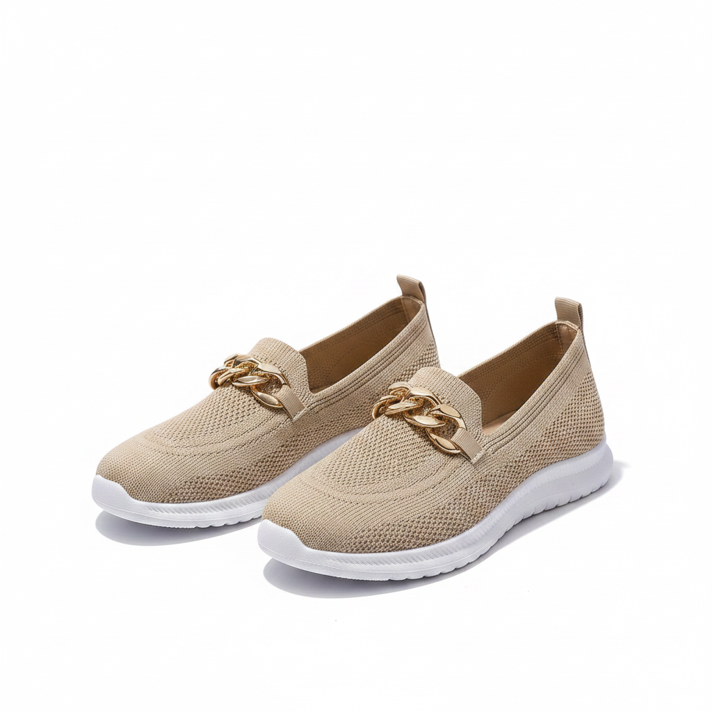 Mechi | Women’s Slip-On Loafers – Chic Chain-Embellishment & Effortless Anatomical Elegance