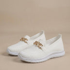 Mechi | Women’s Slip-On Loafers – Chic Chain-Embellishment & Effortless Anatomical Elegance