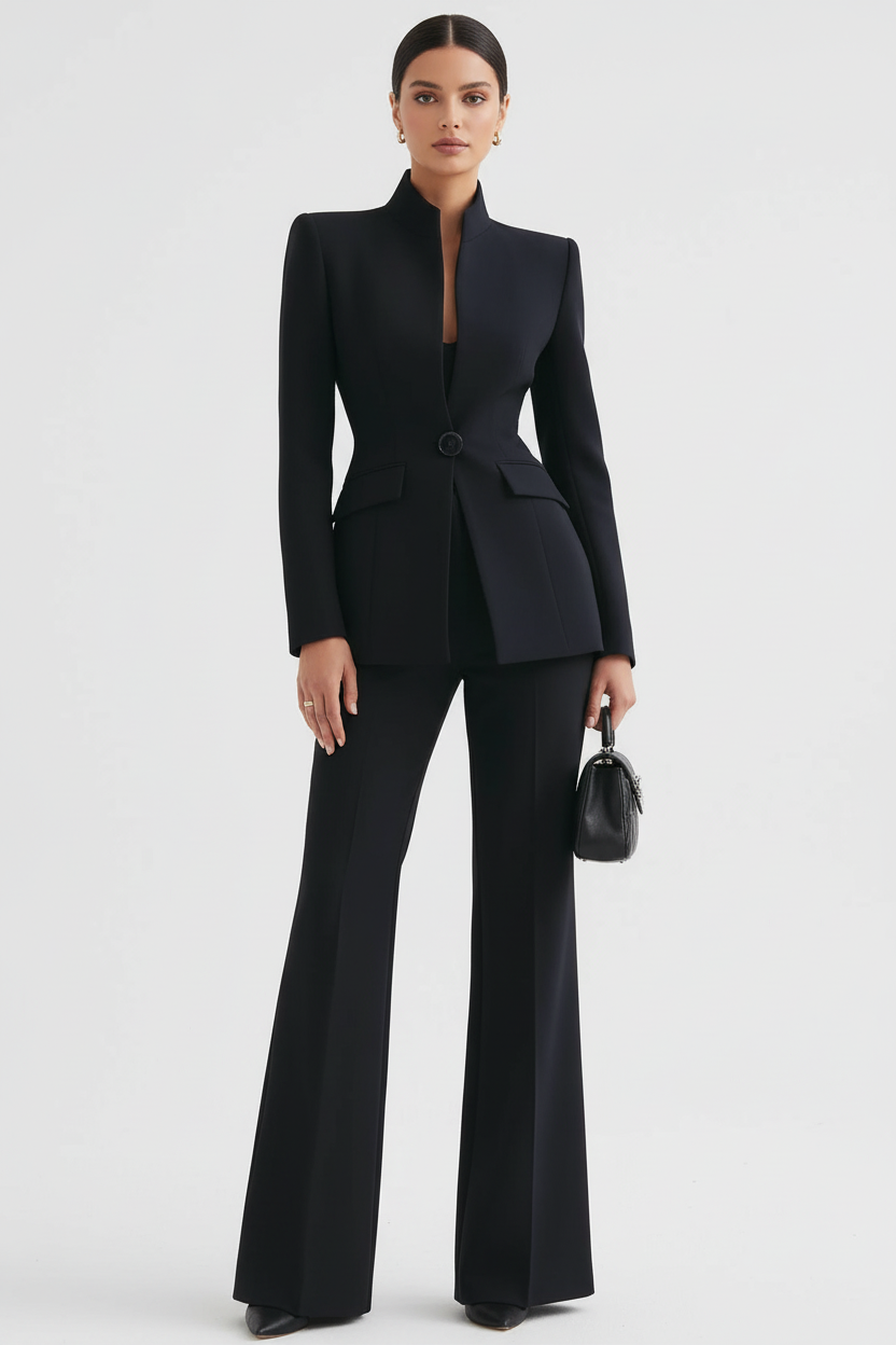 Clara | Completo Donna Elegante – Blazer e Pantaloni Palazzo per Look Professionale e Sofisticato 4