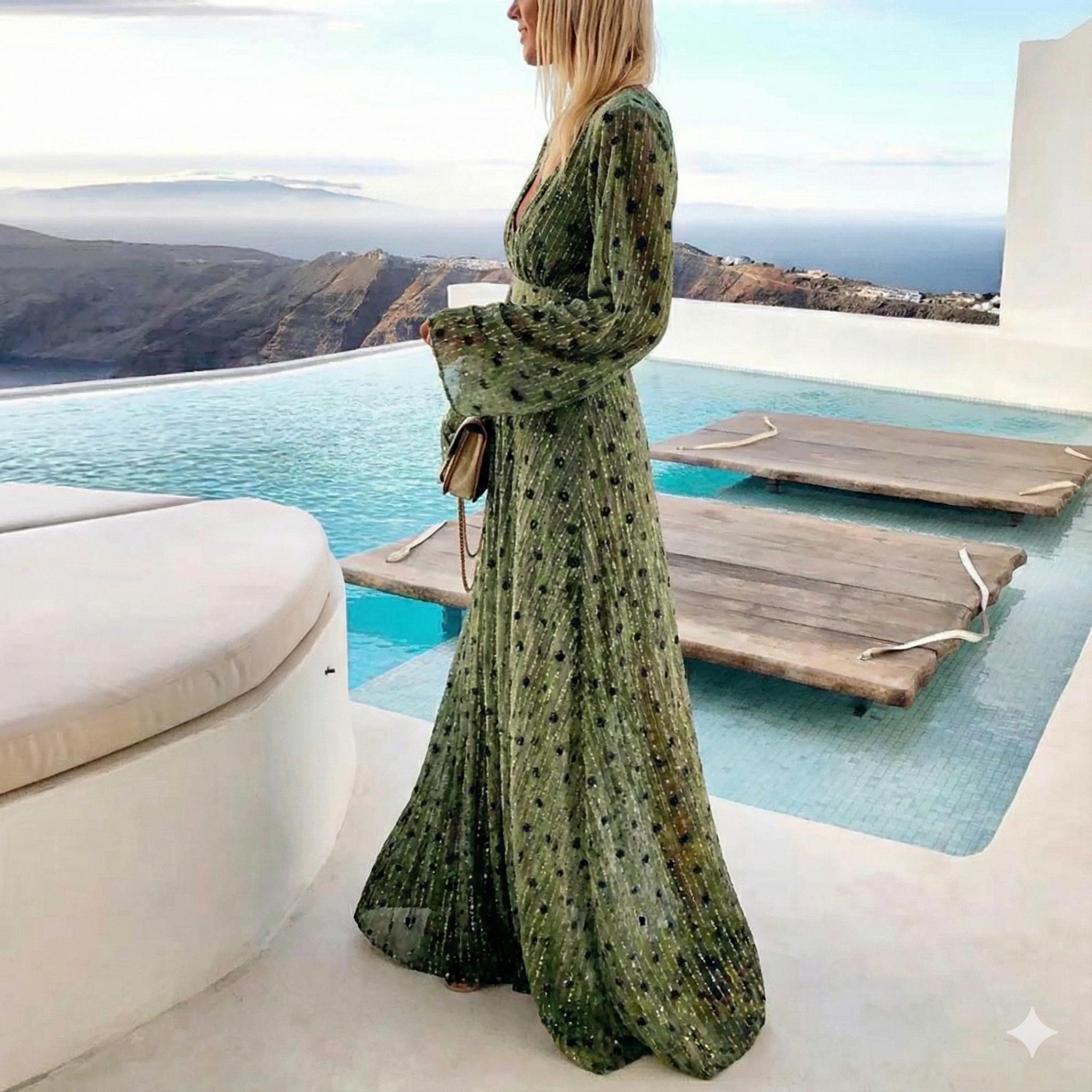 Classic long Beach summer dress for women
