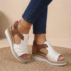 Coastal Contrast Platform Sandals - Breathable Chic for Summer Adventures White