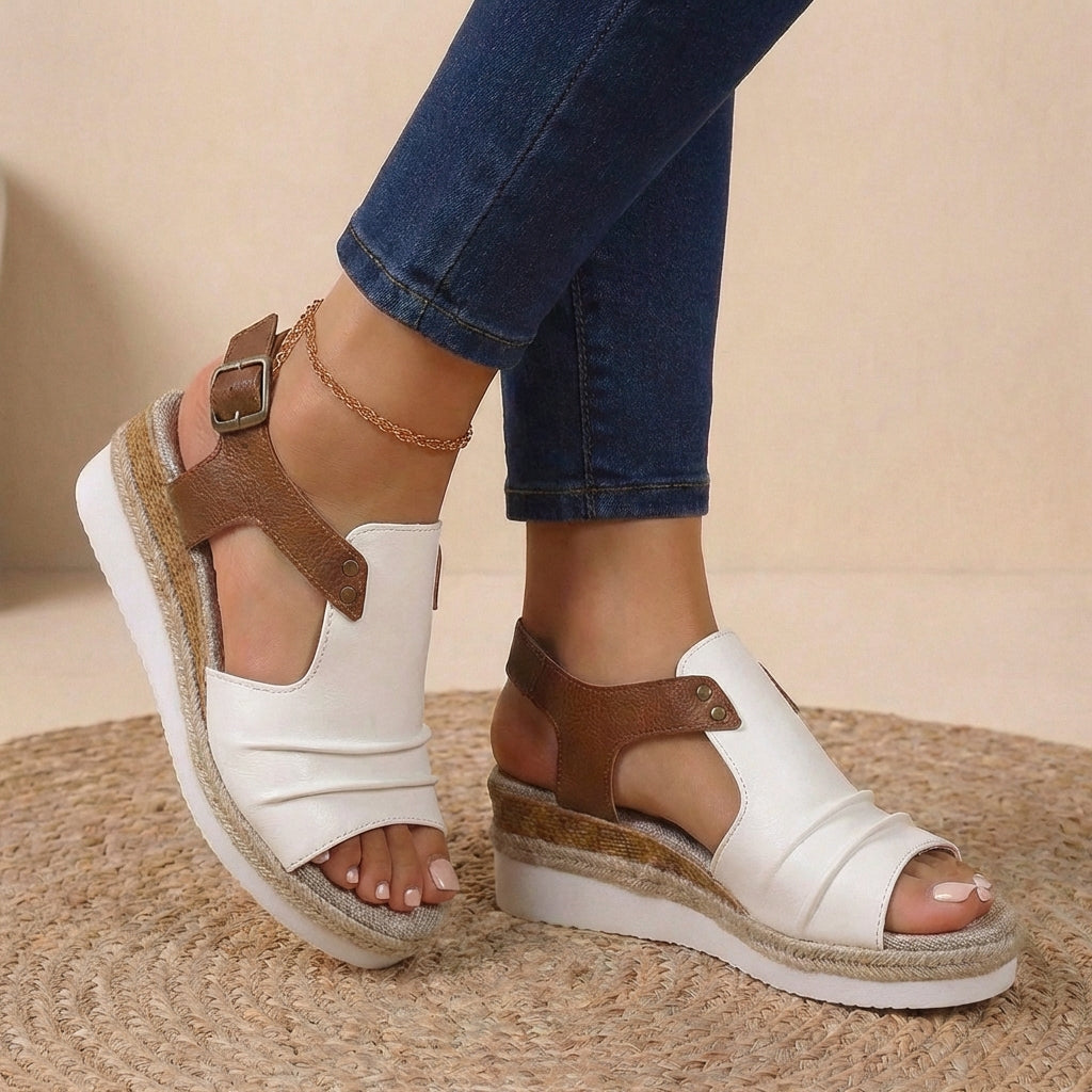 Coastal Contrast Platform Orthopedic Sandals - Breathable Chic for Summer Adventures 4