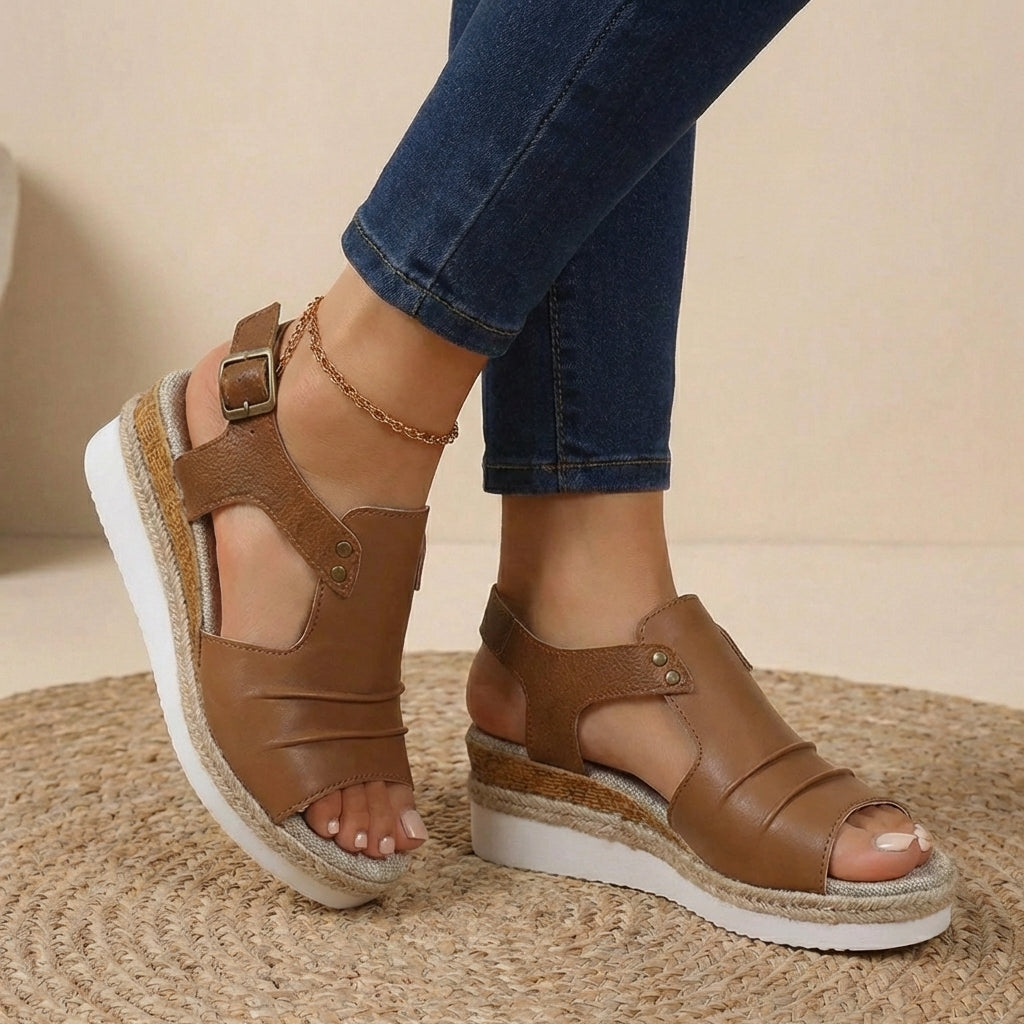 Coastal Contrast Platform Orthopedic Sandals - Breathable Chic for Summer Adventures 5