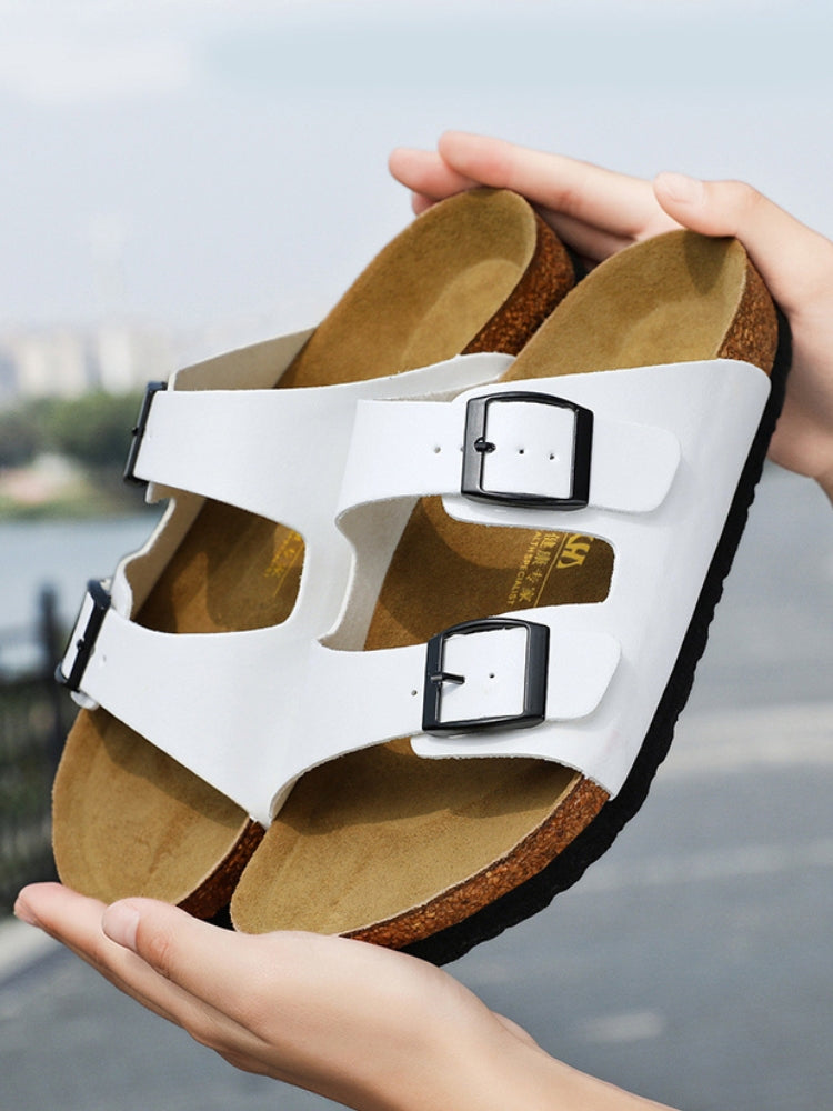 Comfortable Arizona sandals made of synthetic leather with a robust sole