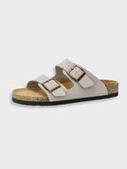 Comfortable Arizona sandals made of synthetic leather with a robust sole grey