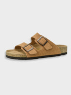 Comfortable Arizona sandals made of synthetic leather with a robust sole yellow