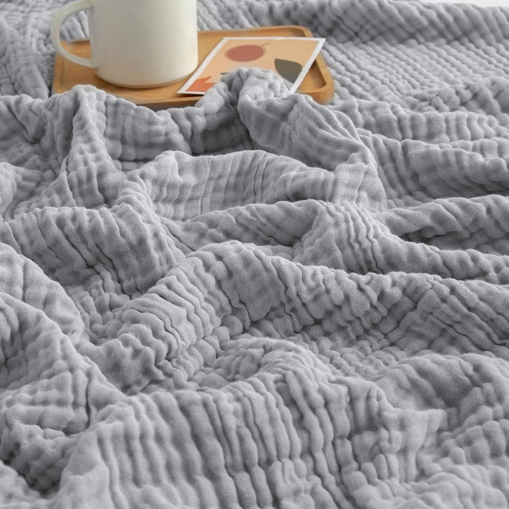 Cooling cotton blanket – airy summer blanket Grey
