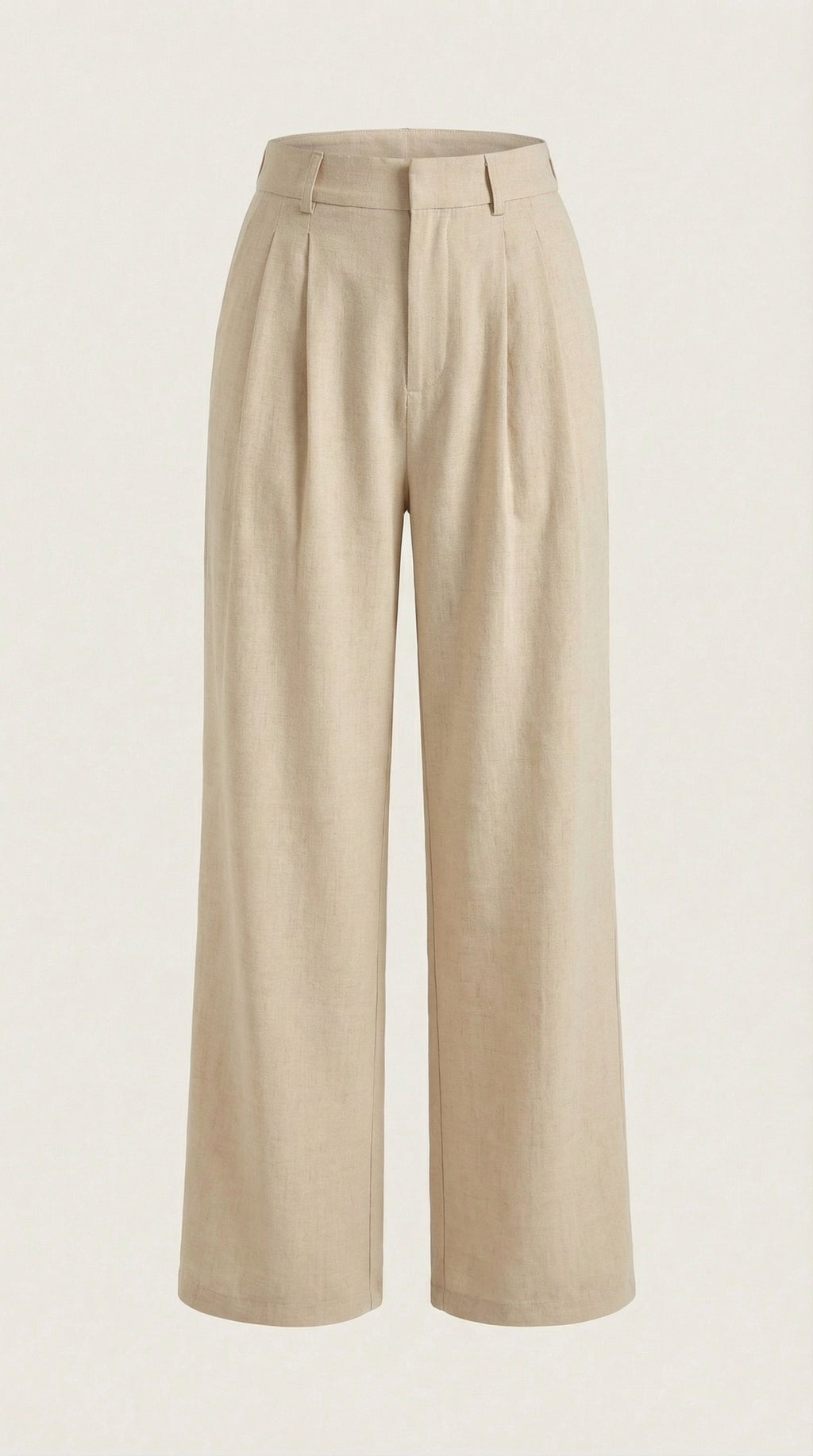 Women's Pleated High-Rise Wide-Leg Pants – Tailored Front & Flowy Crepe Fabric
