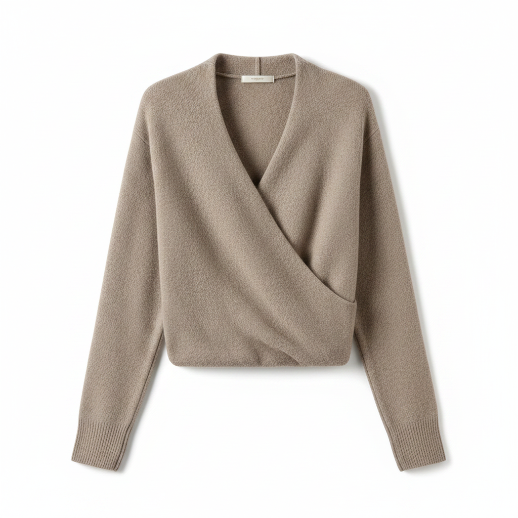 Luna | Women’s Crossed Wrap Sweater – Chic Ballet-Inspired Knit & Refined Slimming Waist