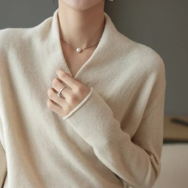 Luna | Women’s Crossed Wrap Sweater – Chic Ballet-Inspired Knit & Refined Slimming Waist